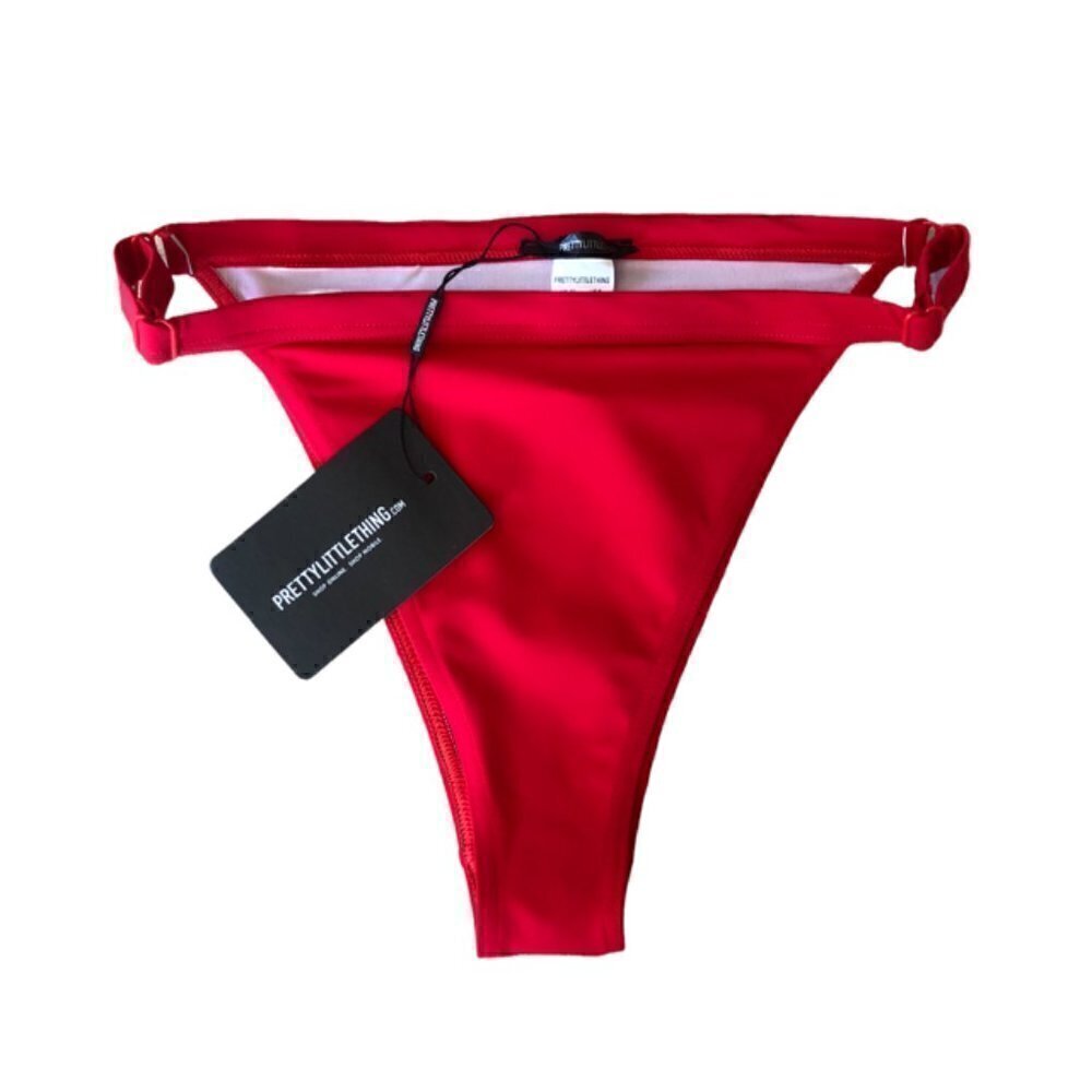 NWT PrettyLittleThing Red Tanga Bikini Bottom 6